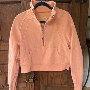 Lululemon Coral Half-Zip funnel neck Scuba size XS/S. Excellent condition!